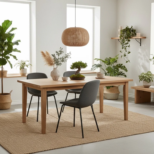 Adhara, Set di 4 sedie in tessuto Grigio scuro (57cm X 46cm H. 80cm) | Duzzle