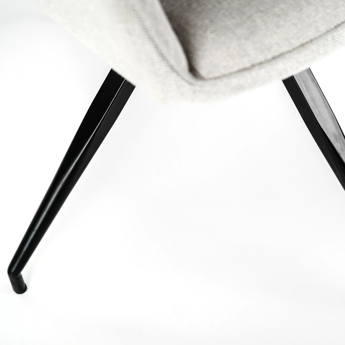 Celeste, Set di 2 sedie in tessuto Grigio chiaro (56cm X 56cm H. 87cm) | Duzzle