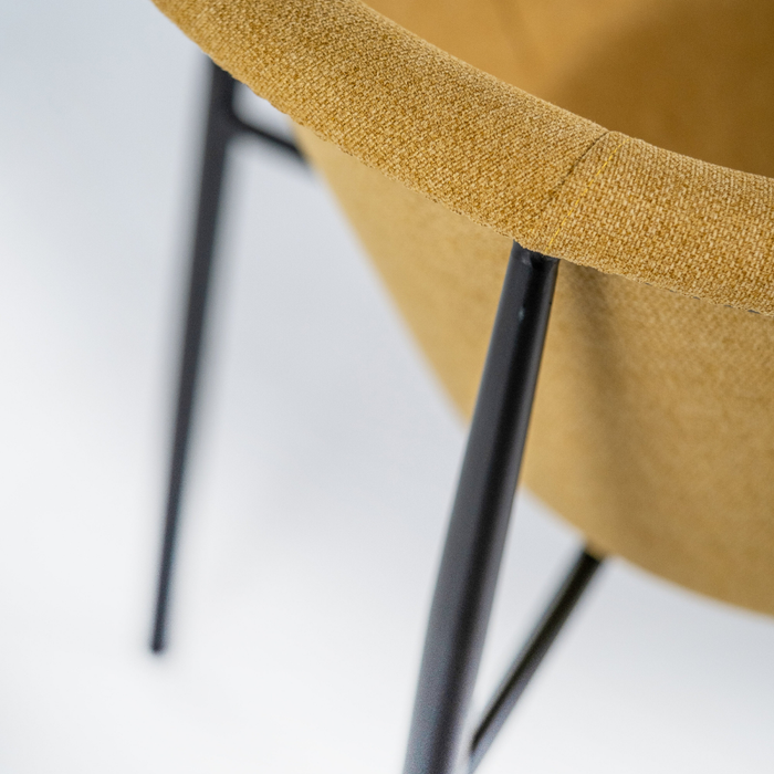 Electra, Set di 2 sedie in tessuto Giallo (58cm X 56cm H. 79cm) | Duzzle