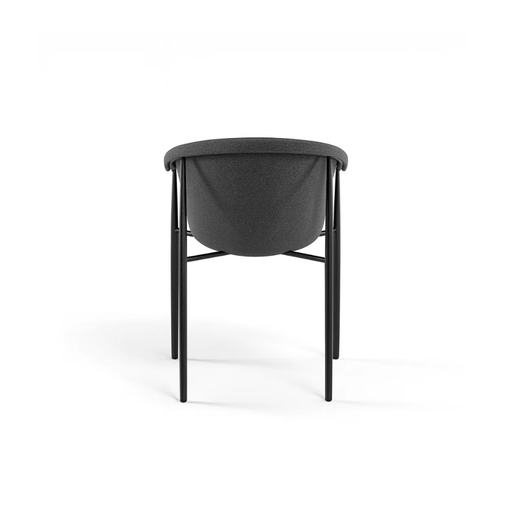 Electra, Set di 2 sedie in tessuto Grigio scuro (58cm X 56cm H. 79cm) | Duzzle