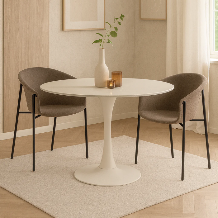 Electra, Set di 2 sedie in tessuto Tortora (58cm X 56cm H. 79cm) | Duzzle