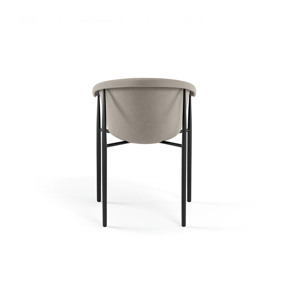 Electra, Set di 2 sedie in tessuto Tortora (58cm X 56cm H. 79cm) | Duzzle