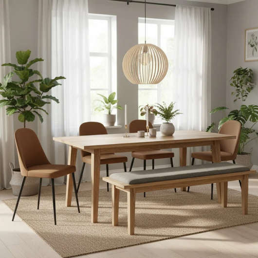 Gaelia, Set di 4 sedie in soft-touch Caramello (52cm X 45cm H. 85cm) | Duzzle