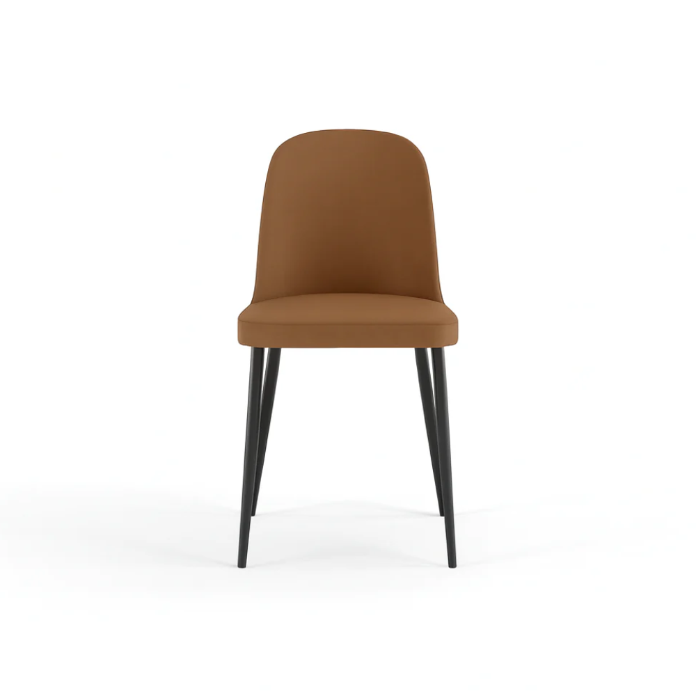 Gaelia, Set di 4 sedie in soft-touch Caramello (52cm X 45cm H. 85cm) | Duzzle