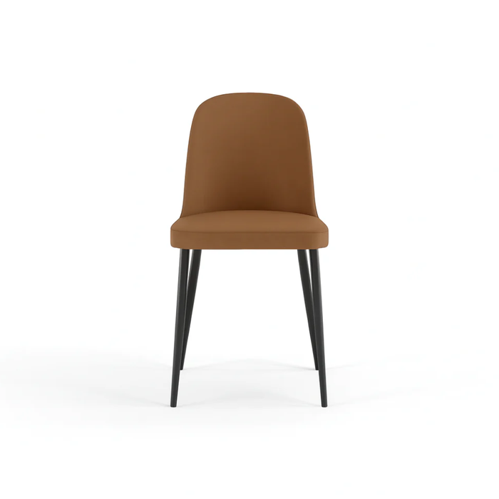 Gaelia, Set di 4 sedie in soft-touch Caramello (52cm X 45cm H. 85cm) | Duzzle