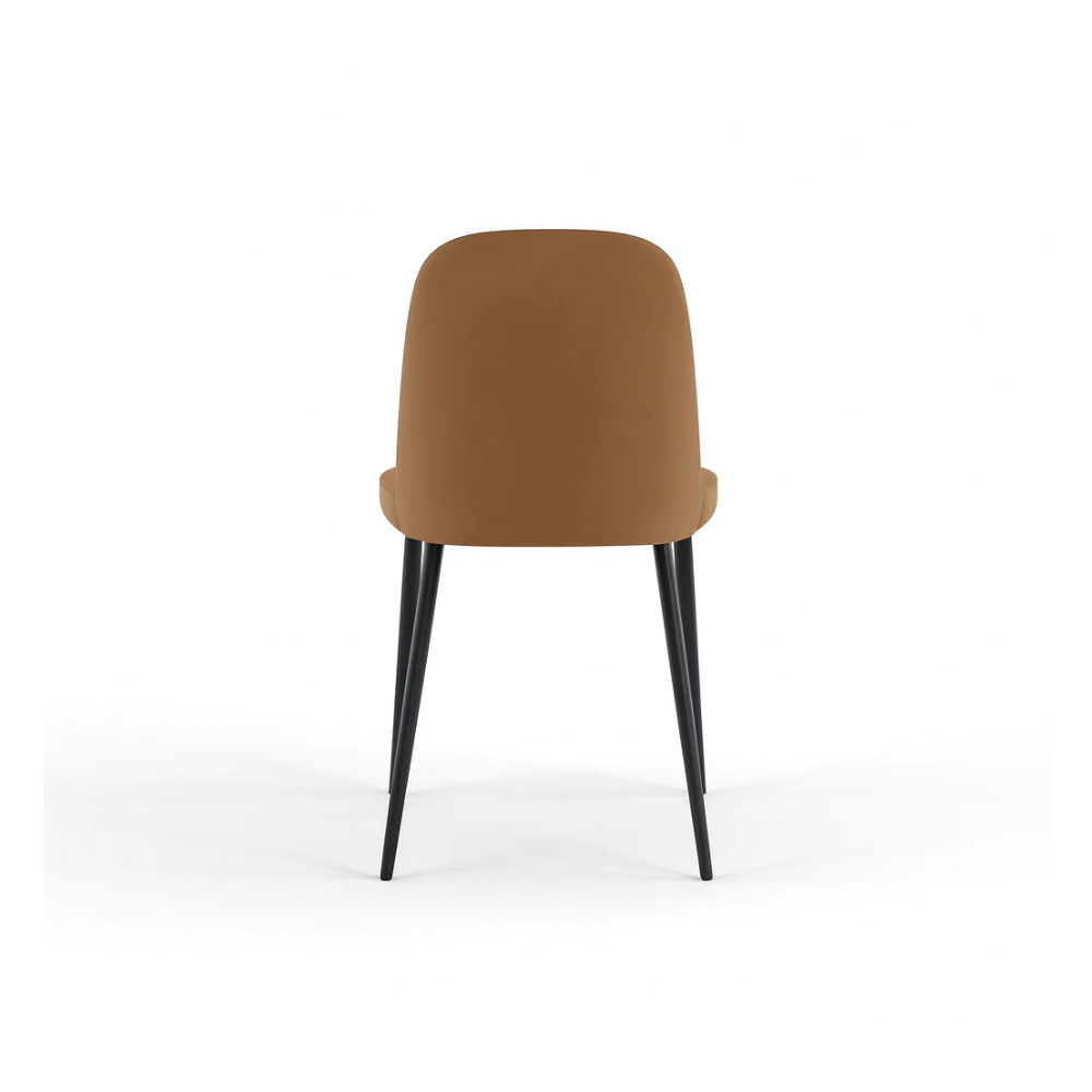 Gaelia, Set di 4 sedie in soft-touch Caramello (52cm X 45cm H. 85cm) | Duzzle