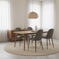 Gaelia, Set di 4 sedie in soft-touch Grigio chiaro (52cm X 45cm H. 85cm) | Duzzle