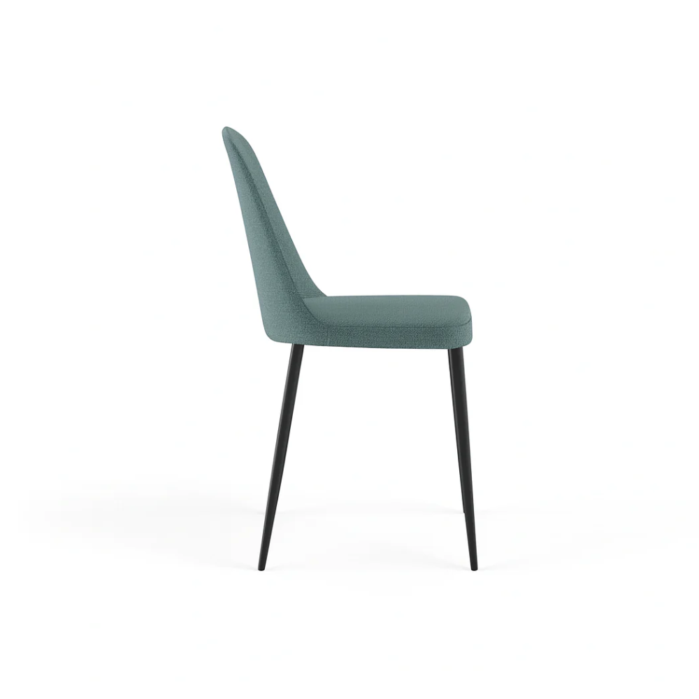 Corvina, Set di 4 sedie in tessuto Acquamarina (55cm X 46cm H. 85cm) | Duzzle