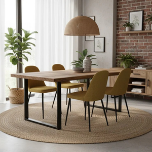 Corvina, Set di 4 sedie in tessuto Giallo (55cm X 46cm H. 85cm) | Duzzle