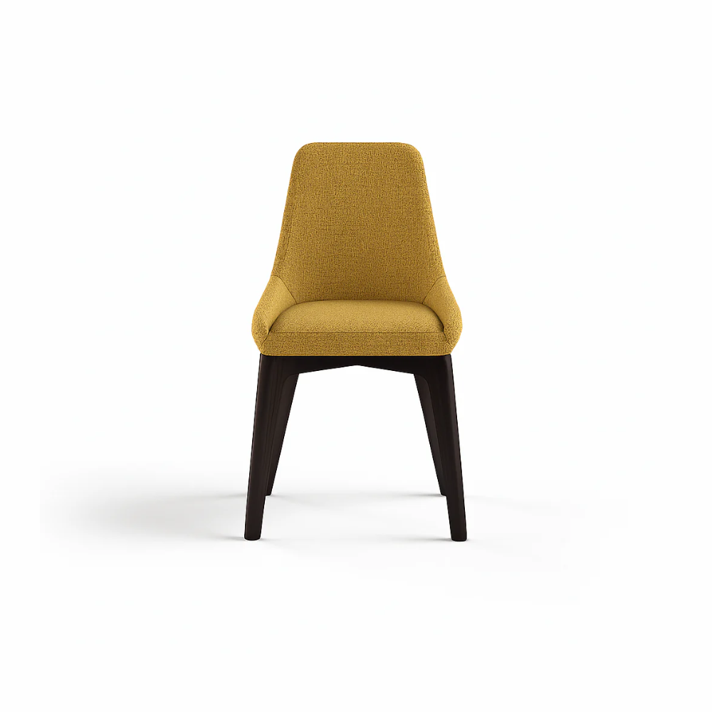 Erythea, Set di 4 sedie in tessuto Giallo (62cm X 49.5cm H. 87cm) | Duzzle