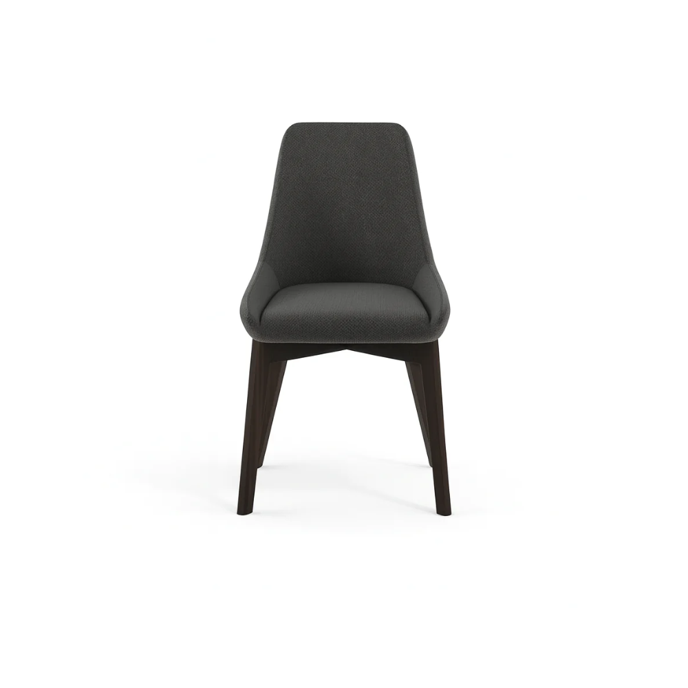 Erythea, Set di 4 sedie in tessuto Grigio scuro (62cm X 49.5cm H. 87cm) | Duzzle