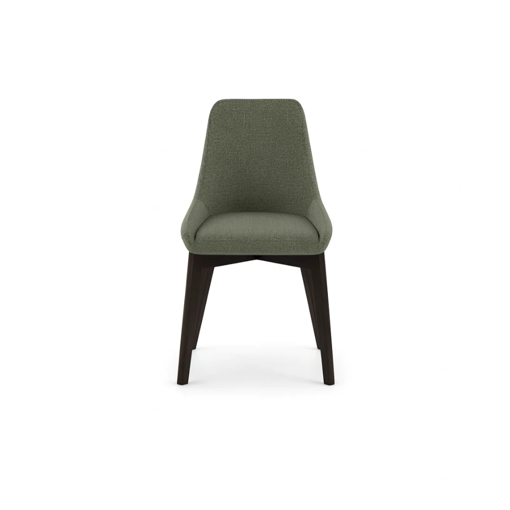 Erythea, Set di 4 sedie in tessuto Verde scuro (62cm X 49.5cm H. 87cm) | Duzzle