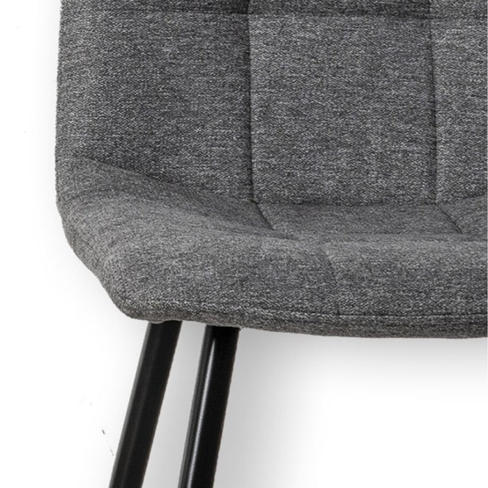 Mary, Set di 4 sedie in tessuto Grigio chiaro (55cm X 44cm H. 81cm) | Duzzle