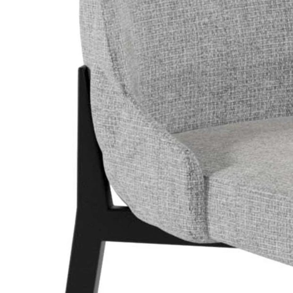 Charm, Set di 4 sedie in tessuto Grigio Chiaro (48cm X 58.5cm H. 89cm) | Duzzle