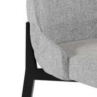 Charm, Set di 4 sedie in tessuto Grigio Chiaro (48cm X 58.5cm H. 89cm) | Duzzle