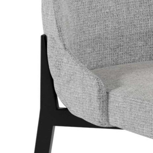 Charm, Set di 4 sedie in tessuto Grigio Chiaro (48cm X 58.5cm H. 89cm) | Duzzle