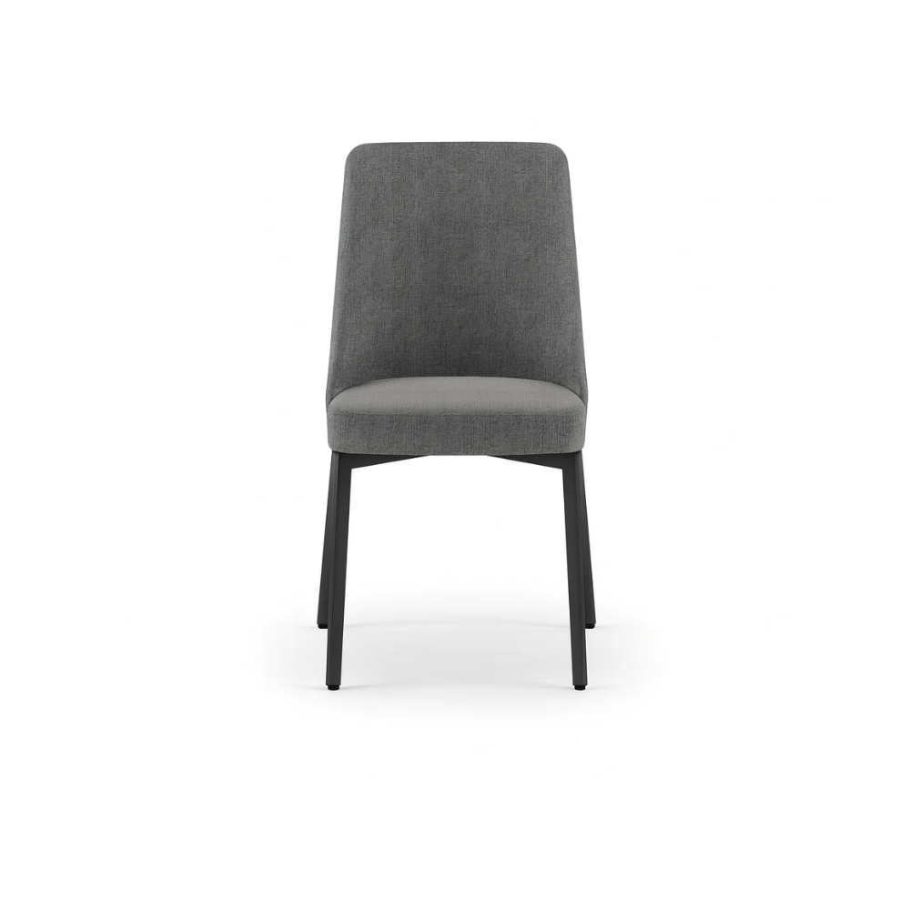 Charm, Set di 4 sedie in tessuto Grigio Scuro (48cm X 58.5cm H. 89cm) | Duzzle