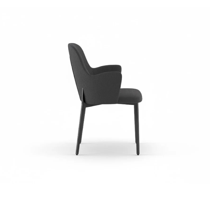 Flow, Set di 4 sedie in tessuto easy-clean Grigio Scuro (53.5cm X 62.5cm H. 80cm) | Duzzle