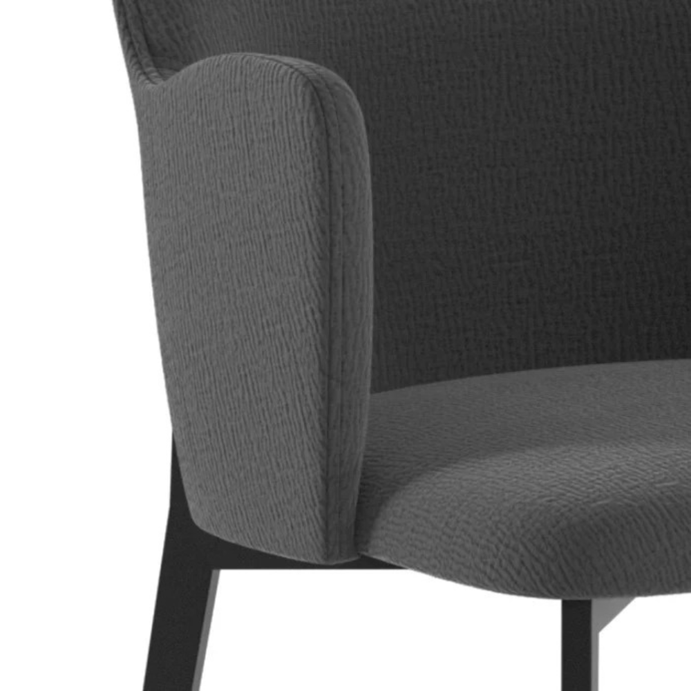 Flow, Set di 4 sedie in tessuto easy-clean Grigio Scuro (53.5cm X 62.5cm H. 80cm) | Duzzle