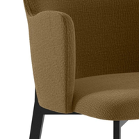 Flow, Set di 4 sedie in tessuto easy-clean Marrone (53.5cm X 62.5cm H. 80cm) | Duzzle