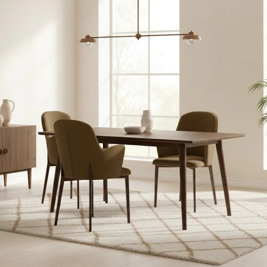 Hug, Set di 4 sedie in tessuto easy-clean Marrone (53.5cm X 62.5cm H. 80cm) | Duzzle