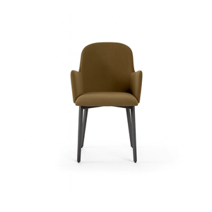 Hug, Set di 4 sedie in tessuto easy-clean Marrone (53.5cm X 62.5cm H. 80cm) | Duzzle