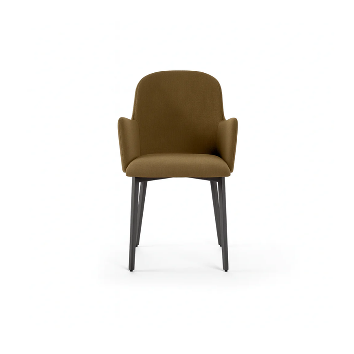 Hug, Set di 4 sedie in tessuto easy-clean Marrone (53.5cm X 62.5cm H. 80cm) | Duzzle