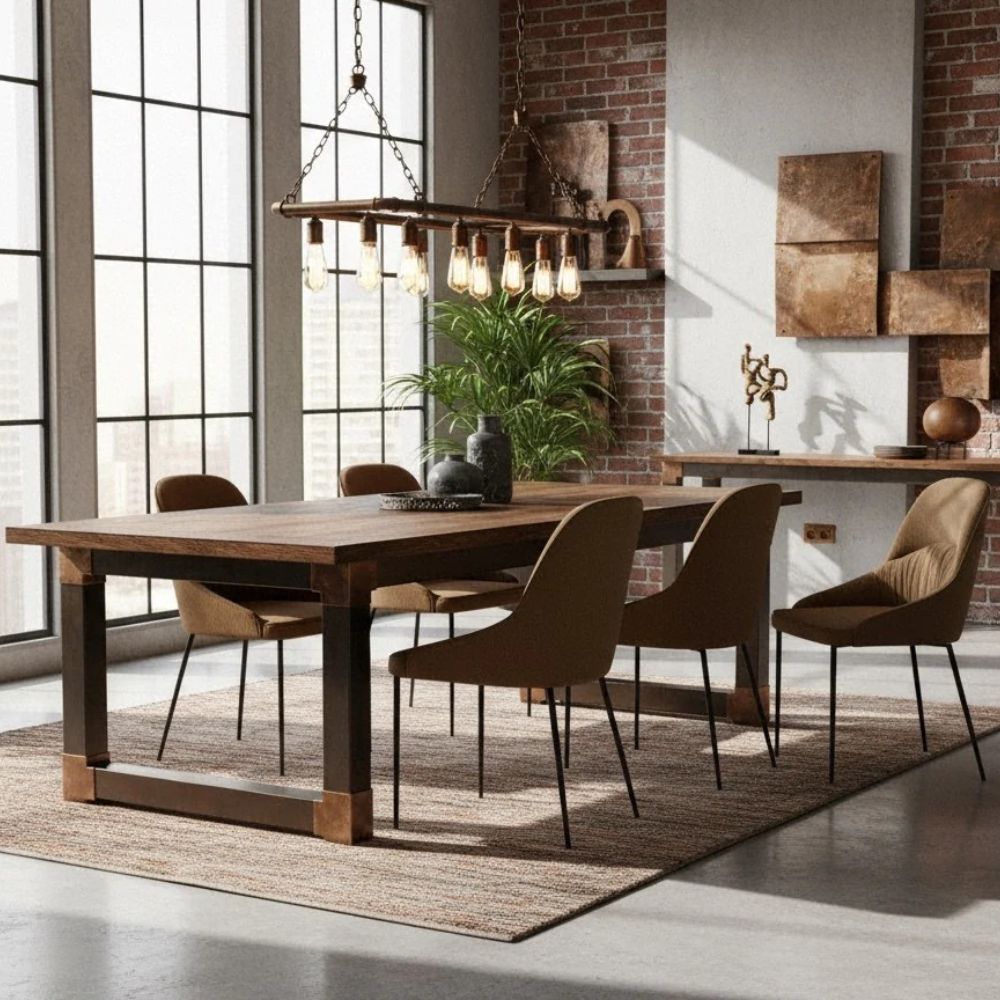 Harmony, Set di 4 sedie in tessuto easy-clean Marrone (54cm X 63cm H. 89cm) | Duzzle