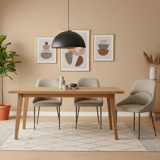 Shell, Set di 4 sedie in tessuto easy-clean Beige (54cm X 63cm H. 89cm) | Duzzle