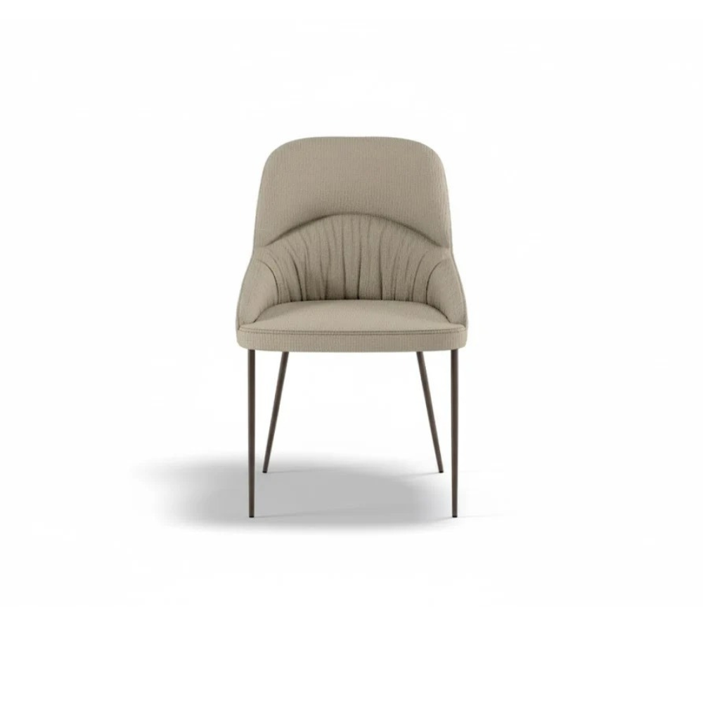 Shell, Set di 4 sedie in tessuto easy-clean Beige (54cm X 63cm H. 89cm) | Duzzle