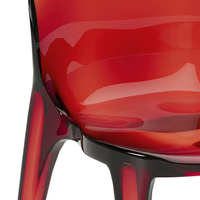 Sparkle, Set di 4 sedie in policarbonato colore Rosso  (42.5cm X 53cm H. 82.5cm)| Duzzle