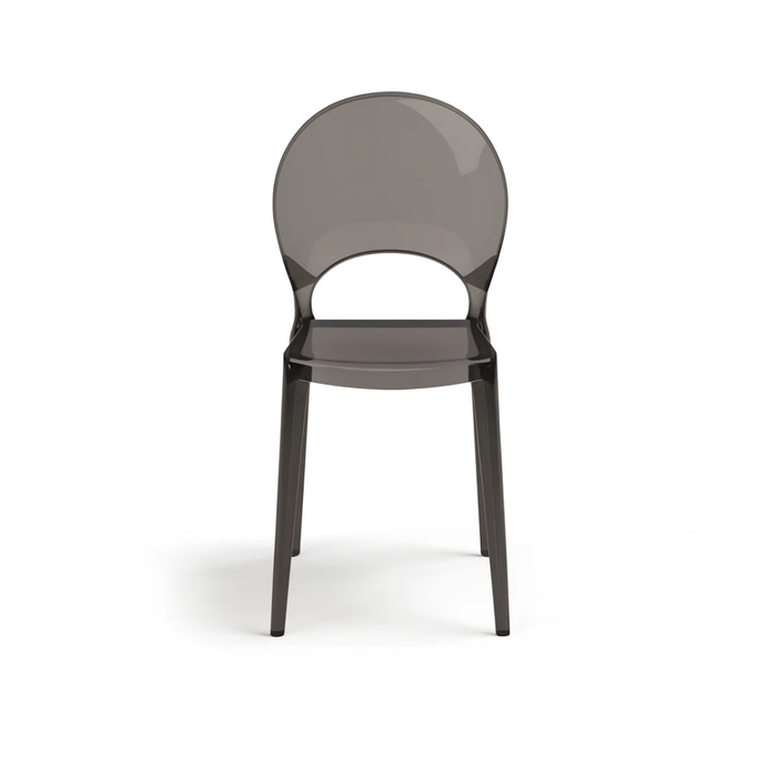Pop, Set di 4 sedie in policarbonato Grigio    (49.5cm X 53cm H. 84cm)| Duzzle