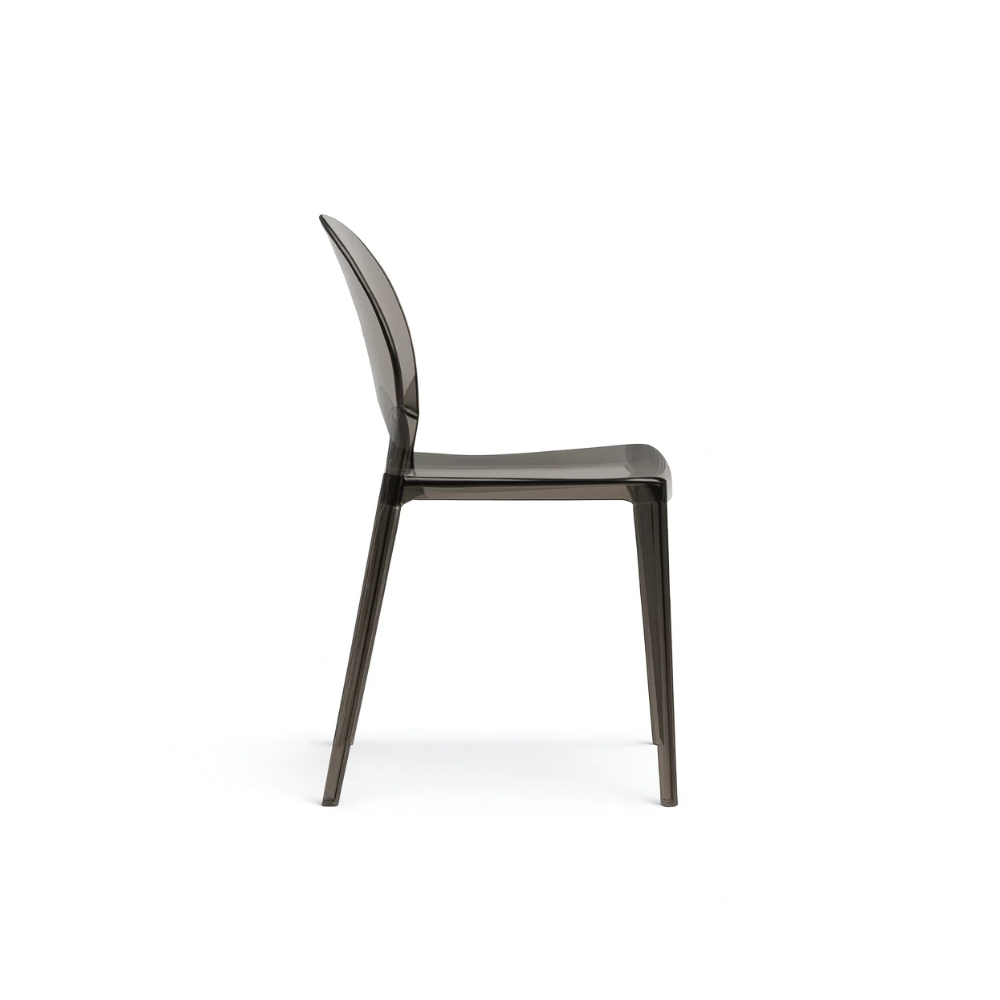 Pop, Set di 4 sedie in policarbonato Grigio    (49.5cm X 53cm H. 84cm)| Duzzle