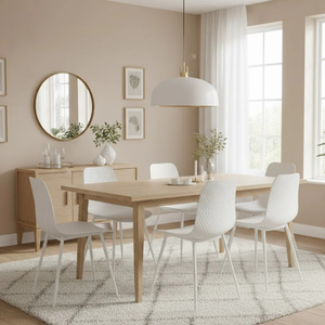 Wave, Set di 4 sedie in polipropilene Bianco (50cm X 58cm H. 85cm)| Duzzle