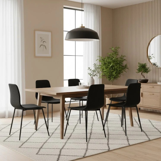 Wave, Set di 4 sedie in polipropilene Nero (50cm X 58cm H. 85cm)| Duzzle