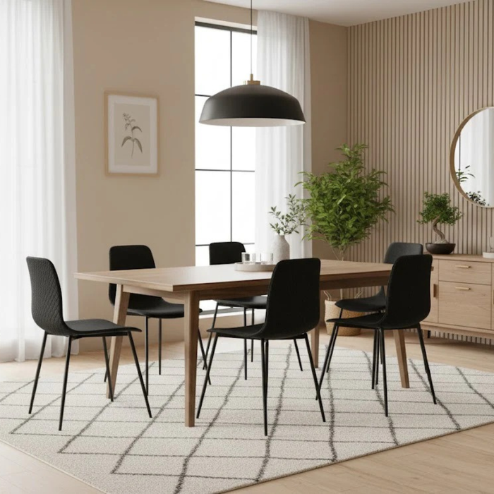 Wave, Set di 4 sedie in polipropilene Nero (50cm X 58cm H. 85cm)| Duzzle