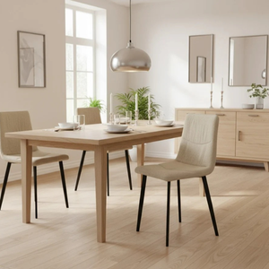 Daisy, Set di 4 sedie in tessuto easy-clean Beige (46cm X 55cm H. 87.5cm) | Duzzle