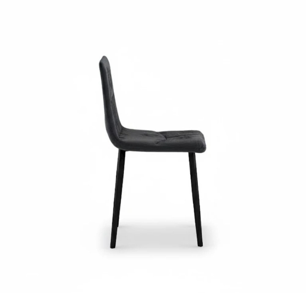 Daisy, Set di 4 sedie in tessuto easy-clean Grigio (46cm X 55cm H. 87.5cm) | Duzzle