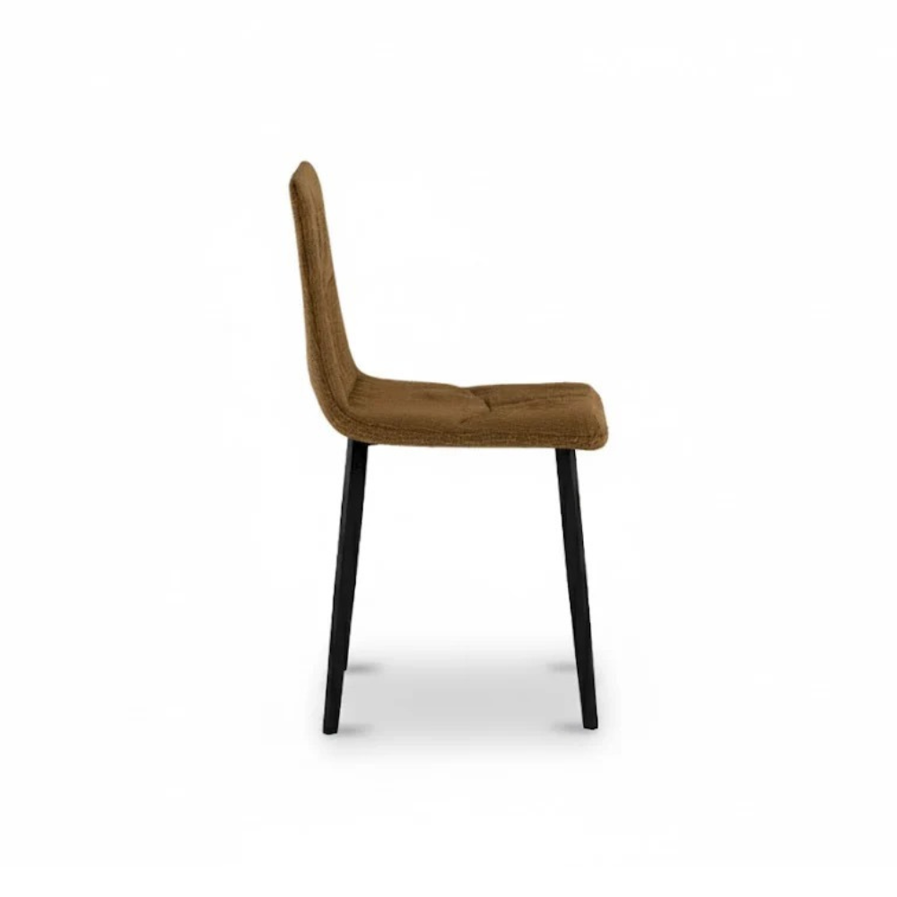 Daisy, Set di 4 sedie in tessuto easy-clean Marrone (46cm X 55cm H. 87.5cm) | Duzzle