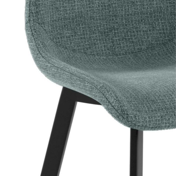 Grace, Set di 4 sedie in tessuto easy-clean Turchese (45cm X 56cm H. 86cm) | Duzzle