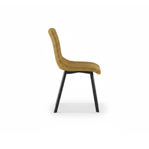 Grace, Set di 4 sedie in tessuto easy-clean Giallo (45cm X 56cm H. 86cm) | Duzzle