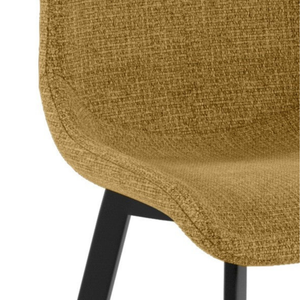 Grace, Set di 4 sedie in tessuto easy-clean Giallo (45cm X 56cm H. 86cm) | Duzzle