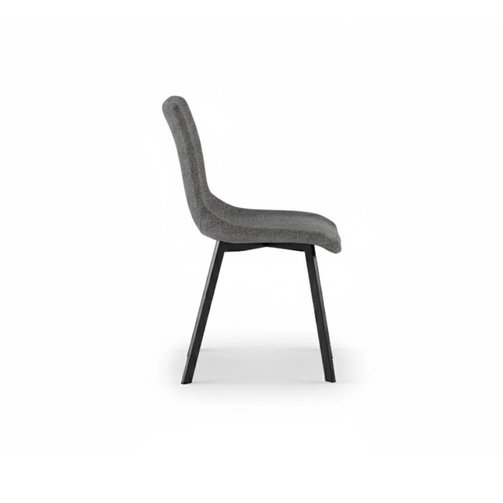 Grace, Set di 4 sedie in tessuto easy-clean Grigio (45cm X 56cm H. 86cm) | Duzzle