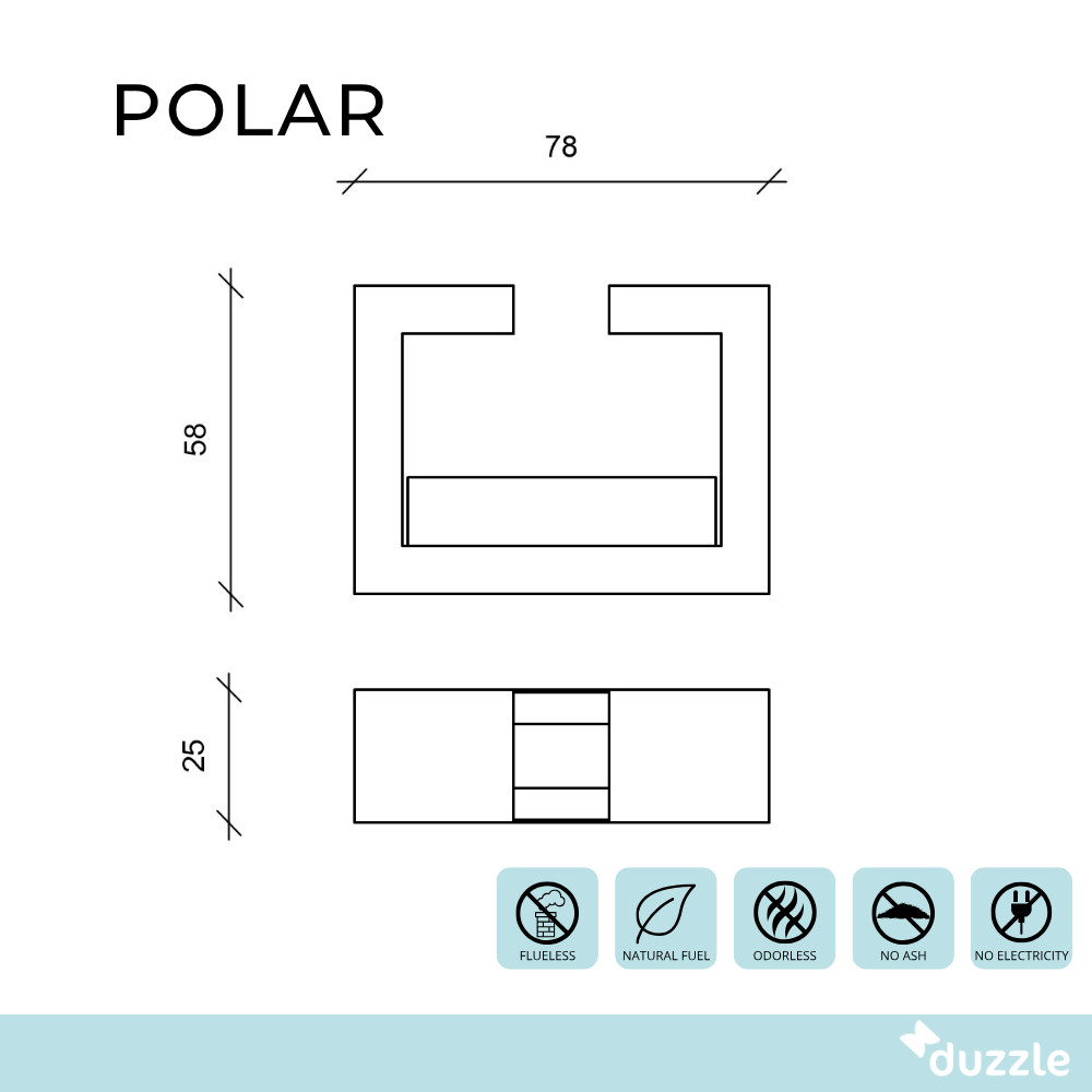 Polar, Biocamino da terra (25cm X 78cm H. 58cm)