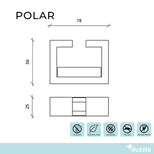 Polar, Biocamino da terra (25cm X 78cm H. 58cm)
