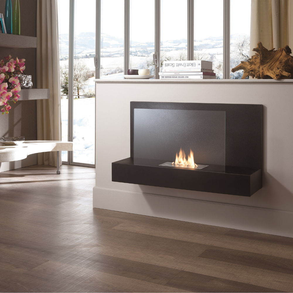 Flare, Biocamino da parete (26cm X 90cm H. 50cm)