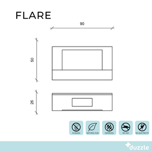 Flare, Biocamino da parete (26cm X 90cm H. 50cm)
