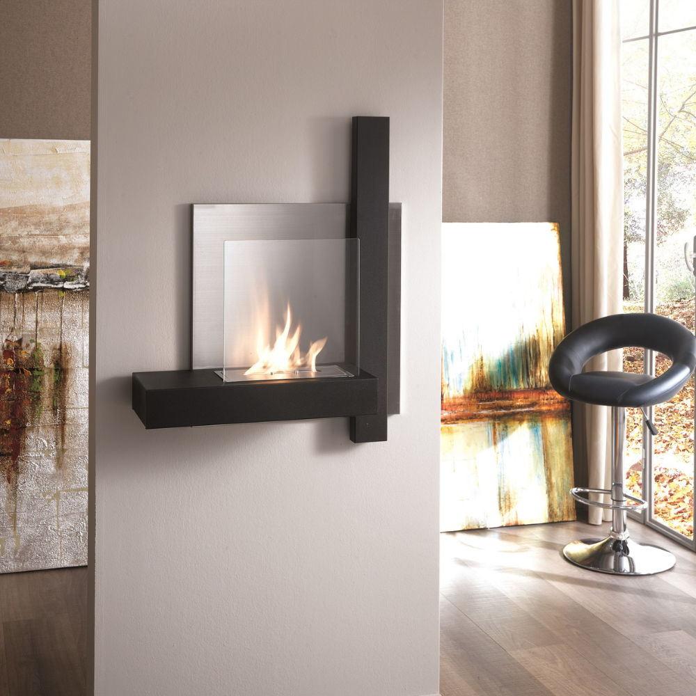 Blaze, Biocamino da parete (22cm X 72cm H. 63cm)