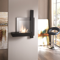Blaze, Biocamino da parete (22cm X 72cm H. 63cm)