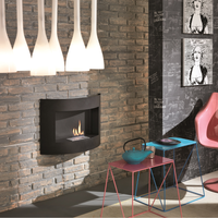 Orb, Biocamino da parete (15.5cm X 63cm H. 45cm)